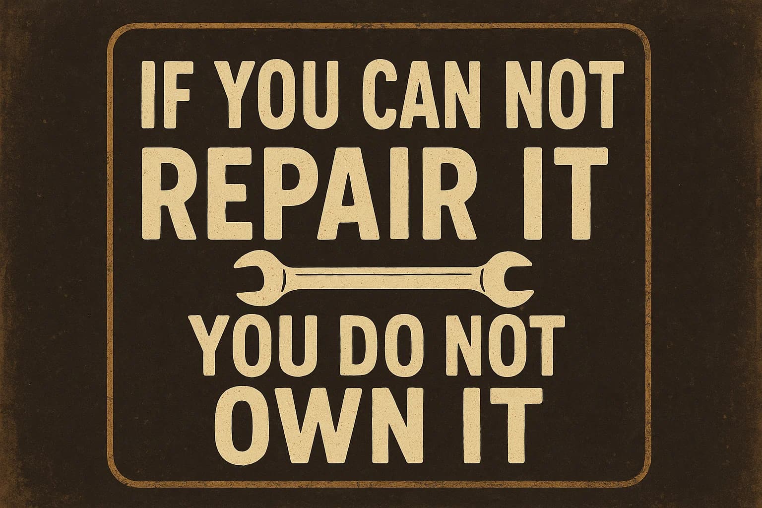 if you can not repair it you do not own it